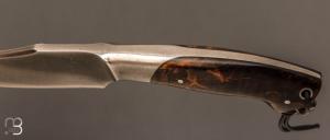    Couteau " Intégral " par Mickaël Moing - Loupe de bouleau stabilisé et lame en 100C6