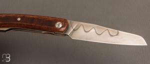   Couteau " Kamino " custom de Michel Grini - Micarta vintage et lame en 26c3