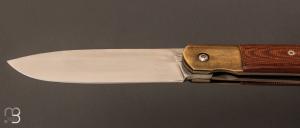 Couteau " Klondike " custom pliant de Michel Grini - Micarta et RWL-34