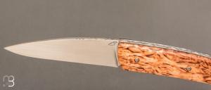 Couteau " L’Esti " à cran carré de Sylvain Petit - Les Couteaux du Mitou - Bouleau et C130