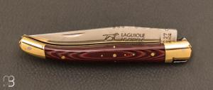   Couteau de poche Laguiole 11cm par Le Fidèle - Micarta rouge