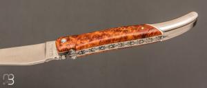 Couteau " Laguiole 12cm " par Laguiole en Aubrac - Loupe d'amboine