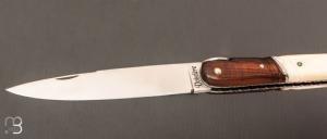 Couteau  "  Laguiole Droit 12 cm " de poche par Philippe Voissière - Phacochère/Bois de fer