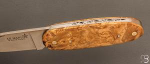 Couteau " Le Manu " par La Bonne Trempe - Loupe d'acacia et 14c28