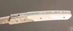   Couteau " Pièce unique " custom par Des Horn - Nacre et Damas