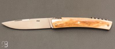 Couteau  " Le Thiole 2 pièces"  de Robert Beillonnet - ivoire de mammouth et RWL34