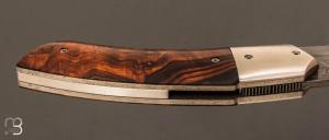 Couteau  "  Liner-Lock custom " par Florian Dreyer FD-Knives - Bois de fer et damas