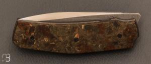 Couteau  "  Liner-lock " custom par Guy Poggetti - Micarta WW2 et elmax