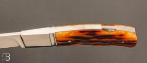 Couteau "Lock-Back  " par Honoré Vilain - RWL34 et Os cerfé