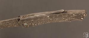   Couteau " Lock-Back trompe l'œil" de Alain & Joris Chomilier - Full damas