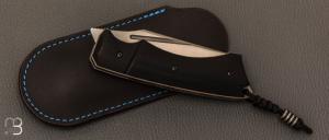 Couteau " Midnight liner " custom par Olivier Ouertal - Tremble stabilisé et lame en RWL-34