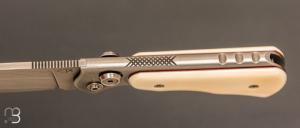 Couteau " Morphalou " par Éric Parmentier - Mammouth et VG10 Suminagashi