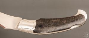   Couteau " Nuevo Western lock-back " de Cyril Kalisz - Loupe d'amboine et RWL34