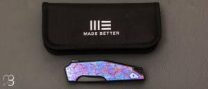 Couteau  " OAO One and Only WE23001-4 " WE KNIFE - Titane noir et Timascus