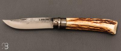 Couteau " Opinel N°09 " custom bois de cerf par Laurent Gaillard