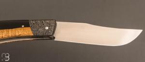   Couteau " Pilon " de Anthony Brochier - Grenadille et lame en RWL34