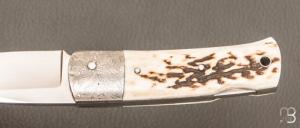   Couteau " Pitigrow  " par Les Couteliers de Fontainebleau - Bois de cerf