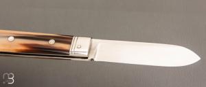 Couteau " Pradel " de collection par Bertrand Grzegorzek - Corne blonde
