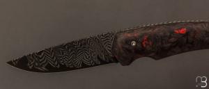 Couteau " Quetsche " Liner-Lock flipper par Louis Contat - Fatcarbon® et lame damas