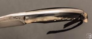   Couteau " Sparus " fixe forgé par Guy Poggetti - Corne de bélier et C130