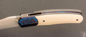  Couteau  " Stan " custom par Maxime Belzunce - Vieux micarta et lame en RWL34