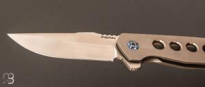 Couteau " Talon Flipper " Titane et lame en CPM 154 par Pena Knives