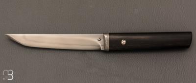 Couteau " Tanto  "  de Jean Paul Sire - Ebène et lame forgée acier C130