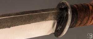   Couteau de chasse par Laurent Gaillard et Pierre Henri Monnet - Os de cerf et acier 100C6