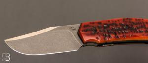 Couteau " custom " par Guy Poggetti - Os cerfé et Elmax