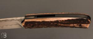   Couteau custom par Guy Poggetti - bois de cerf et lame en C130