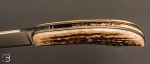   Couteau  " custom " pliant de David Lespect - Bois de cerf et RWL34