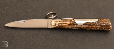 Couteau de poche Affutiot 12 cm Bois de Cerf par J. Mongin