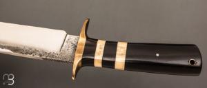  Couteau droit par Mickaël Moing - Ebène et lame en 100Cr6