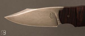   Couteau  "  Front-flipper custom " par Fabrice Delbart - Forge Celtique - Gidgee et Damas