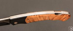  Couteau " lock-back " custom par Silas Coutellerie - Genévrier et lame damas cuivre