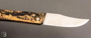 Couteau " piémontais " par David Margrita - Mbull Knives - Laiton plié et lame en XC75