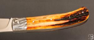  Couteau " Slack " custom par Raphaël Durand - Cerf sambar et damas H. Viallon