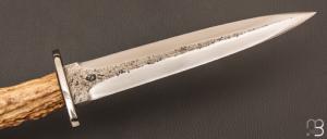  Dague bois de cerf et lame forgée par Jean Paul SIRE