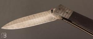   Dague pliante Custom de Jukka Hankala - Grenadille et  damas