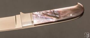 Couteau " Drop point intégral " par Dietmar F. Kressler - Black Lip Pearl