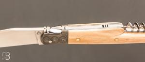  Couteau " Laguiole 13CM 3 pièces  " custom de Jérôme Bellon - Ivoire de mammouth / damas et RWL34