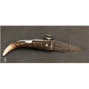 Couteau Mongin Cornillon 12 cm Bois de Cerf - Lame Damas par J. Mongin