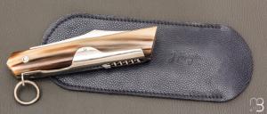   Couteau  " Affutiot 2 pièces " 13,5 cm par J. Mongin - Corne blonde