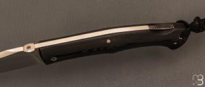 Couteau " BadAss " custom lock-back par Raphaël Durand - fibre de carbone unidirectionnelle et RWL34