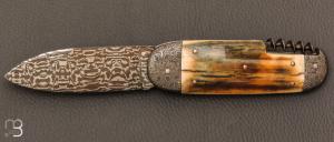   Couteau " Bouledogue 2 pièces " Damas de Jean Pierre Veysseyre