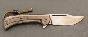  Couteau " Bullet " pliant de Gudy van Poppel - Ivoire de mammouth et Böhler N690