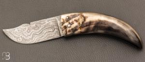 Couteau  "  Curni lame damas " par Alexandre Musso