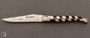 Couteau " Damier " par Laguiole en Aubrac - Ebne/ivoire de mammouth