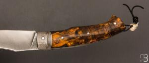 Couteau " Danny " par Mickaël Moing - Loupe de bouleau stabilisée et lame en XC100