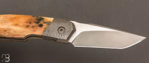  Couteau " Dodgers " custom de Gaël Chevalier - Ivoire de mammouth et RWL34